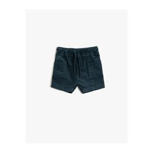 Koton Cotton Shorts with Pocket Detail Tie Waist Elastic