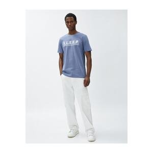 Koton Slogan Printed T-Shirt, Crew Neck, Slim Fit Cotton.