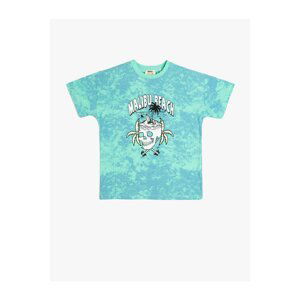 Koton T-Shirt Short Sleeve Printed Tie Dye Pattern Cotton