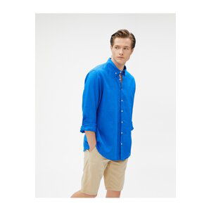 Koton Linen Shirt Classic Collar Buttons Long Sleeve