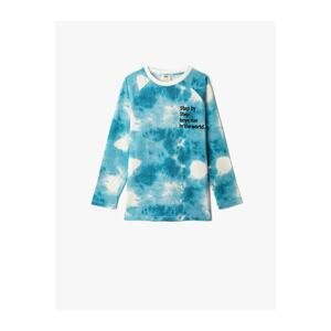 Koton Tie-Dye Patterned Long Sleeved T-Shirt Crew Neck