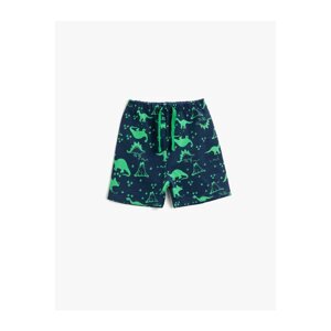 Koton Dinosaur Print Shorts with Tie Waist