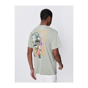 Koton T-Shirt with a Print on the Back Crew Neck Cotton Short Sleeve