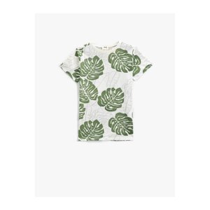 Koton T-Shirt Palm Printed Short Sleeve Crew Neck