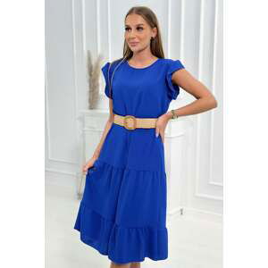 Dress with ruffles purple-blue