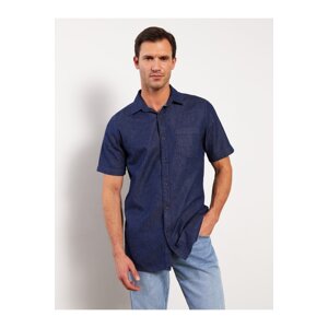 LC Waikiki A Regular Fit Men's Jean Shirt with Short Sleeves.