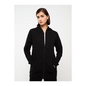 LC Waikiki Women's Sports Cardigan with a Straight Long Sleeve Hoodie