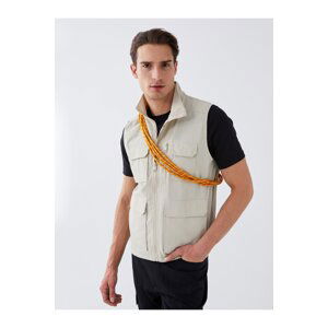 LC Waikiki Standard Fit Men's Hunting Vest with a Stand Up Collar.