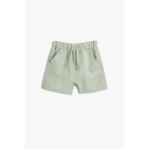 Koton Linen Shorts with Tie Waist, Pockets