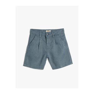 Koton Linen Shorts with Pockets and Buttons