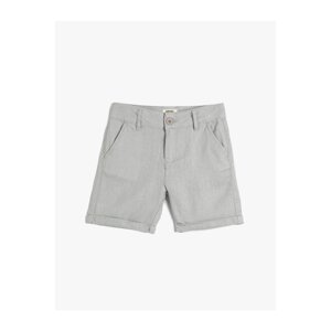 Koton Linen Shorts with Buttons and Pocket