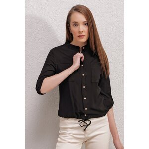 Bigdart 3619 Lace-Up Shirt - Black