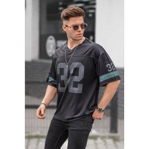 Madmext Black Men's Oversized Printed T-Shirt