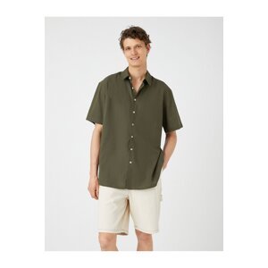 Koton Summer Shirt with Short Sleeves, Classic Collar Buttoned Cotton