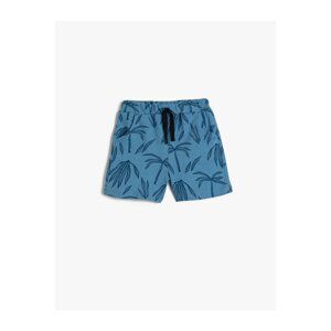 Koton Tie Waist Shorts with Pocket Palm Print Cotton