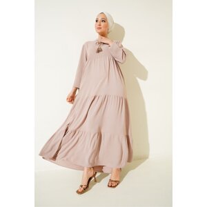 Bigdart 1627 Desert, Lace-up Hijab Dress - C. Beige.