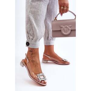 Transparent sandals with Pink SBarski decoration