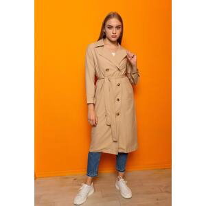 HAKKE Double Breasted Collar Trench Coat