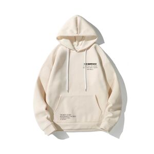 Know Unisex Beige The Happiest Printed Hoodie with Sweatshirt.