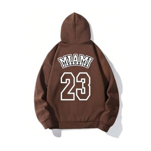 Know Unisex Brown Miami 23 Printed Hoodie Sweatshirt