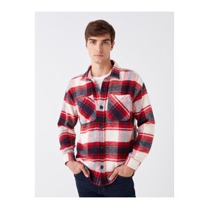 LC Waikiki A Comfortable Fit Long Sleeve Plaid Men's Lumberjack Shirt Jacket.