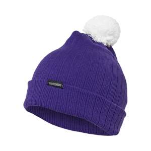 Contrasting Bobble Pur/wht beanie