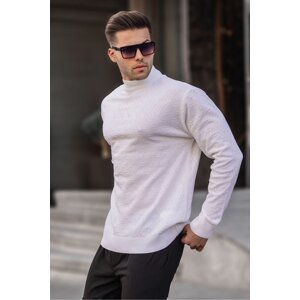 Madmext Ecru Men's Turtleneck Knitwear Sweater 6301