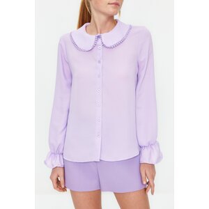 Trendyol Lilac Collar Detailed Frilly Woven Shirt