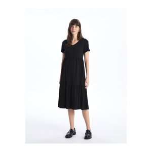 LC Waikiki V-Neck Straight Short Sleeve Maternity Dress