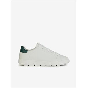 White Men's Leather Sneakers Geox Spherica Ecub - Men's