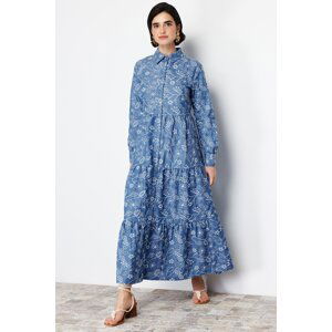 Trendyol Indigo Cotton Woven Shirt Dress