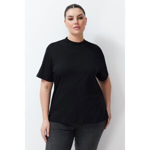 Trendyol Curve White-Black 2-Pack 100% Cotton Basic High Neck Knitted T-Shirt