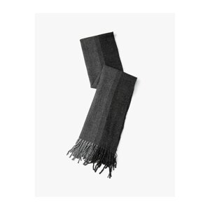 Koton Scarf Tassel Detailed Color Block Soft Texture.