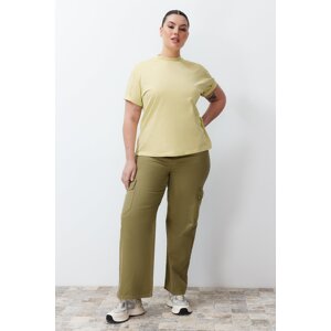 Trendyol Curve Khaki Cargo Pocket Wide Cut Jeans