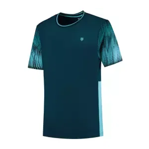 Men's T-Shirt K-Swiss Hypercourt Print Crew 3 Blue Opal M