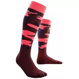 Women's compression knee-high socks CEP Camocloud Pink/Peacot