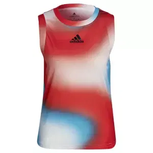 adidas Melbourne Women's Printed Match Tank Tank White/Red/Blue S