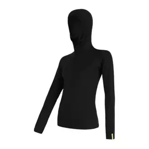 Women's functional T-shirt Sensor Merino DF with hood black, L
