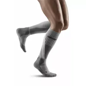 Men's winter compression knee-high socks CEP Grey IV, long