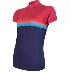 Women's cycling jersey Sensor Cyklo Summer Stripe Blue/Lilla