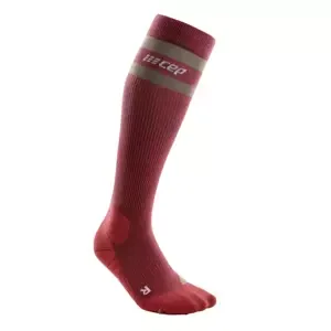 Women's compression knee-high socks CEP 80s Hiking Berry/Sand