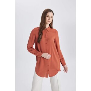 DEFACTO Regular Fit Shirt Collar Long Sleeve Tunic