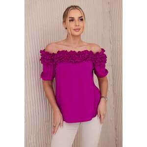 Spanish blouse with a small ruffle of dark purple color