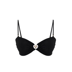 Trendyol Black Strapless Premium Accessories Bikini Top