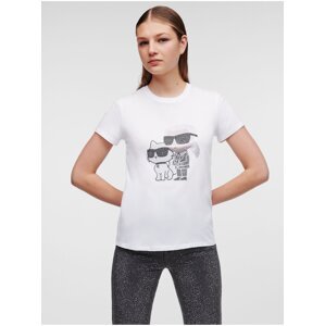 Women's White T-Shirt KARL LAGERFELD Ikonik 2.0 - Women