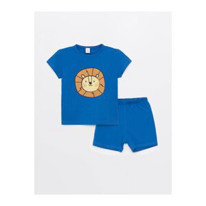 LC Waikiki Crew Neck Short Sleeve Printed Baby Boy Short Pajamas Set