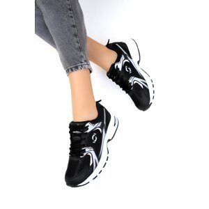 Soho Women's Black and White Sneakers 18753