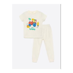 LC Waikiki Crew Neck Printed Baby Boy Pajamas Set