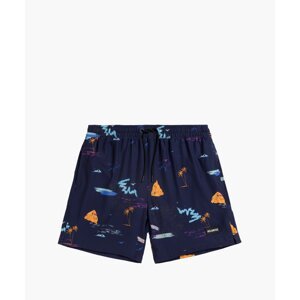 Men's beach shorts ATLANTIC - navy blue with pattern