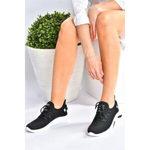 Fox Shoes Black/white Knitwear Women's Sneakers Sports Shoes